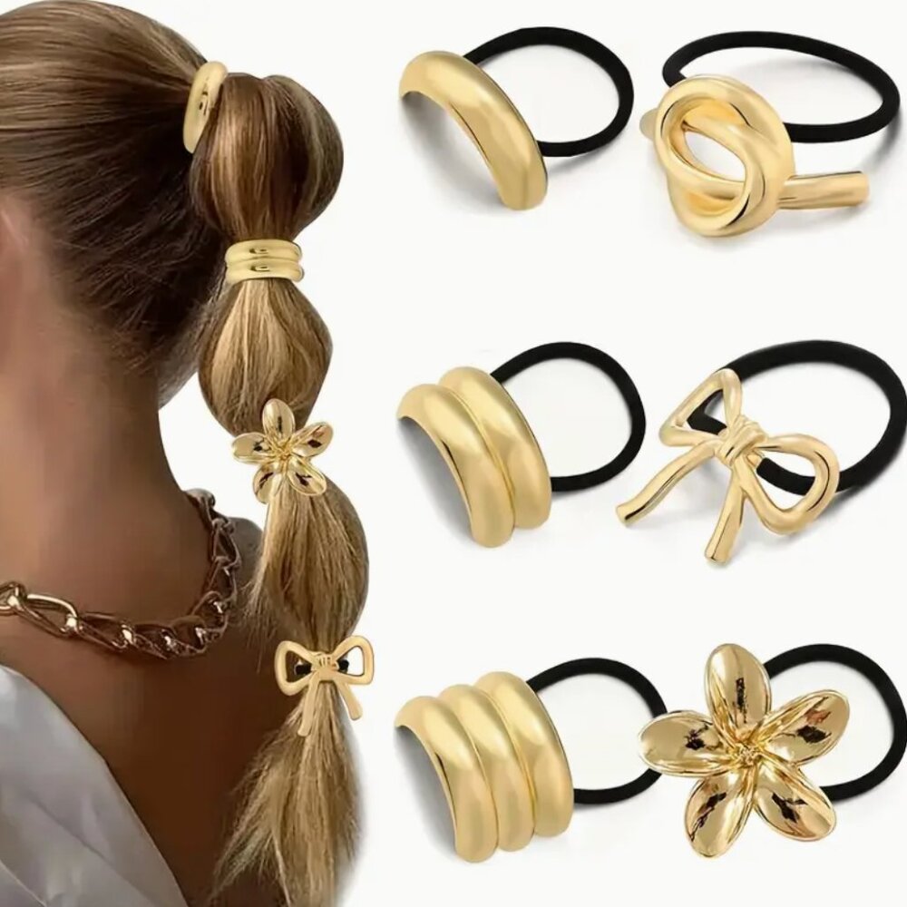 Gold Hair Ties - Picture 3 of 4